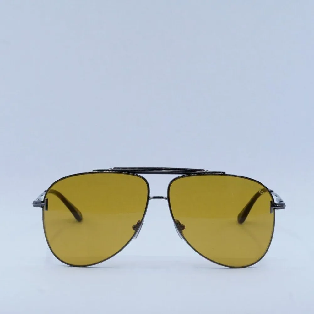 NEW TOM FORD BRADY FT1018 08E SILVER BROWN SUNGLASSES - Picture 2 of 11